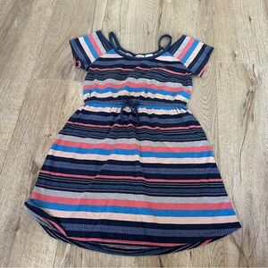 Striped Kids Dress - Blue and Pink